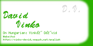 david vinko business card